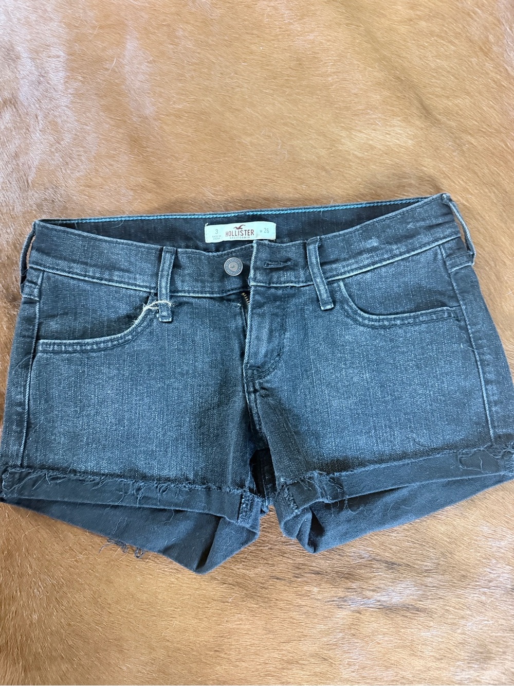 Hollister Black High-Rise Denim Shorts